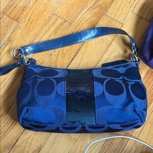 Coach Navy and Black Shoulder Bag